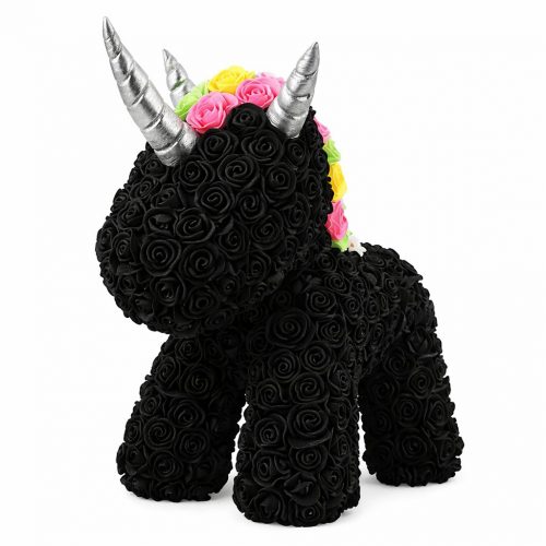 Единорог из роз черный