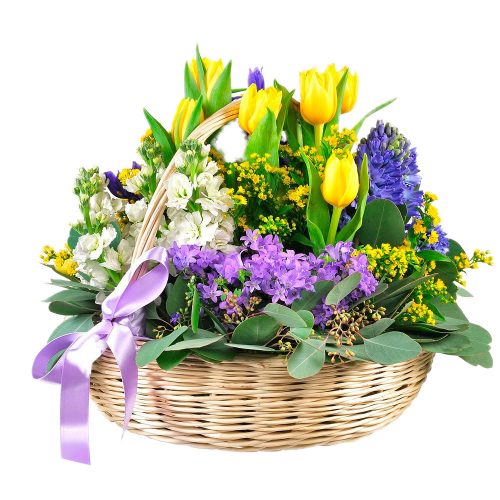 Композиция в корзине «Весенний всплеск»