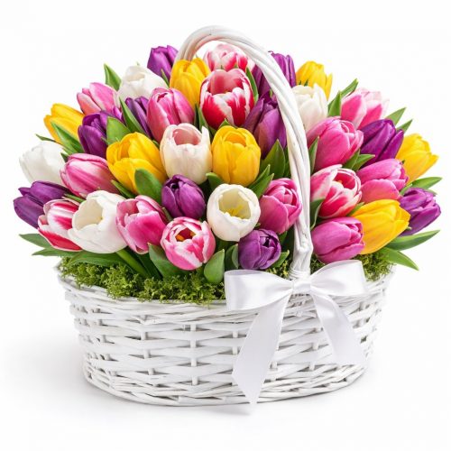 Корзина с цветами «Весенний калейдоскоп»