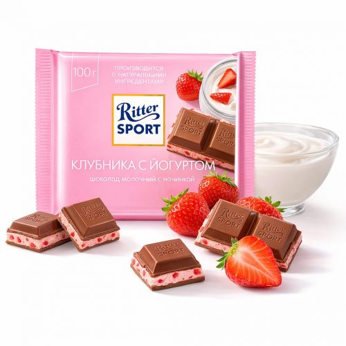 Шоколадка «Ritter SPORT Клубника с Йогуртом»