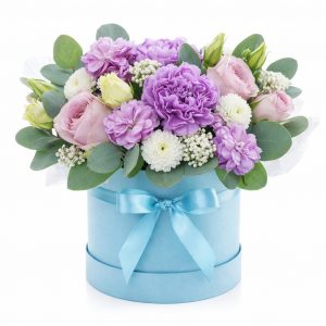 Цветы в коробке «Сиреневая нежность»