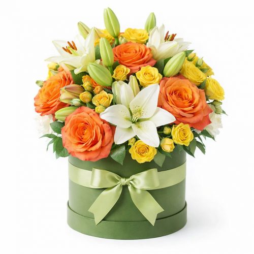 Цветы в коробке «Утренний свет»