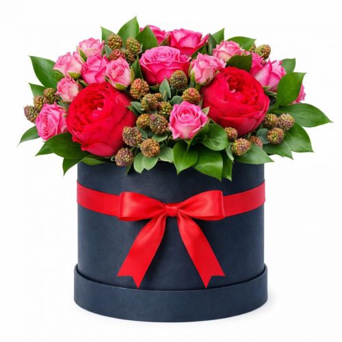 Цветы в шляпной коробке «Райская птица»