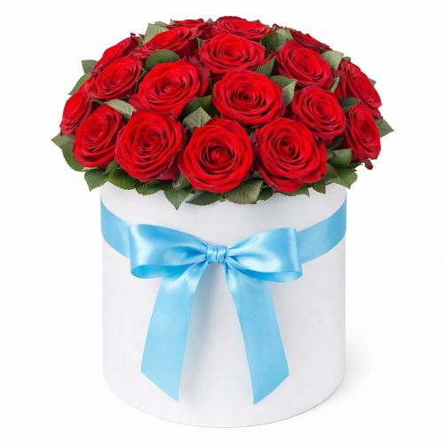 Цветы в шляпной коробке «Мадлен»