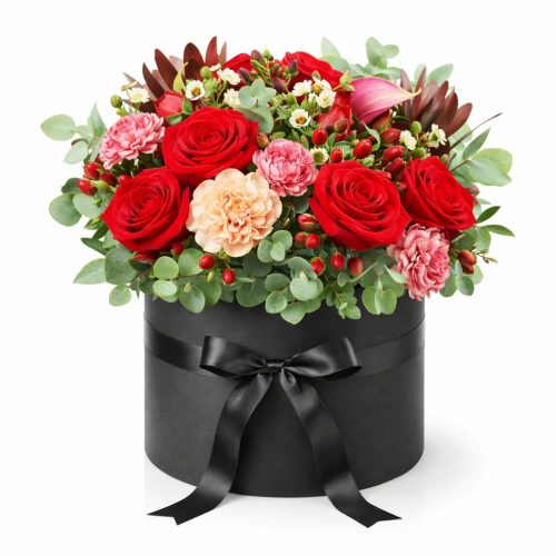 Цветы в шляпной коробке «Вечерняя симфония»