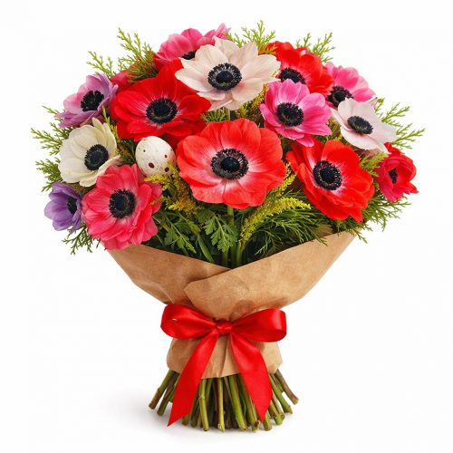 Букет из свежих цветов «Маковая фантазия»