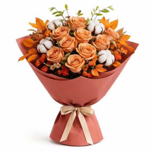 Букет цветов «Персиковый вальс»