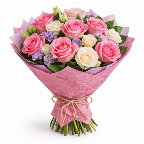 Букет цветов «Розовый трепет»