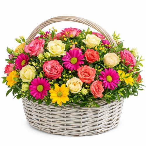 Корзина с цветами «Весенняя»