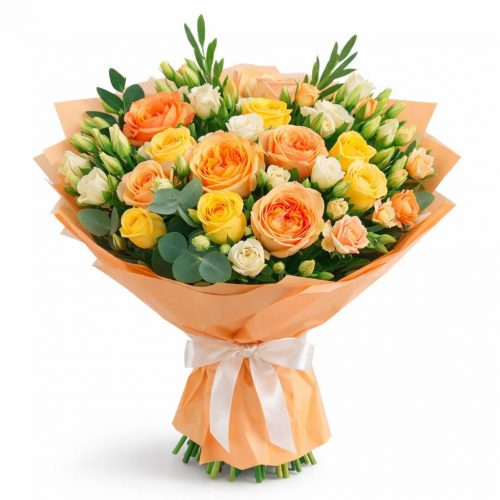 Цветочный букет «Персиковый взрыв»