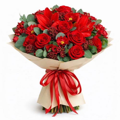 Цветочный букет «Рубиновая тайна»